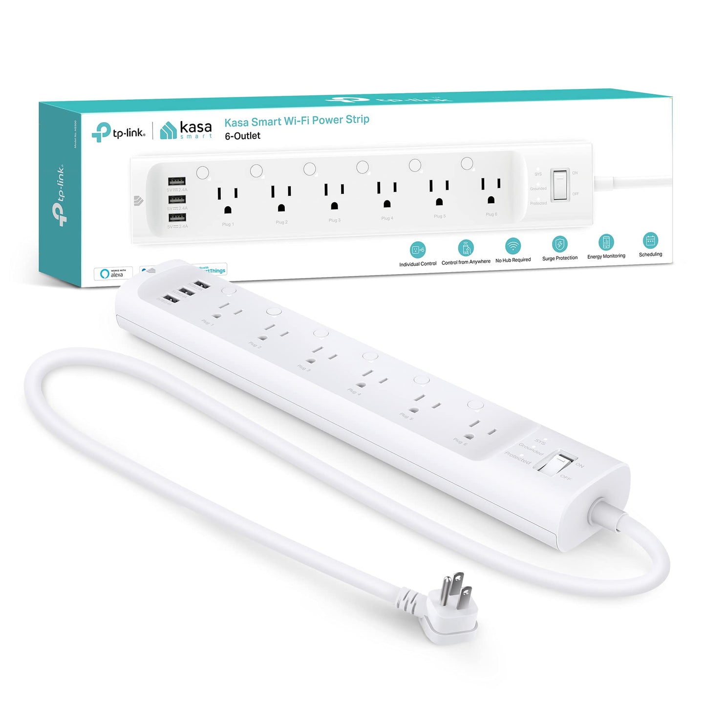 Kasa Smart Plug Power Strip (HS300) - 6 Smart Outlets
