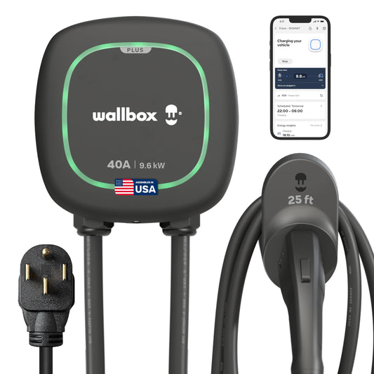Wallbox Pulsar Plus Level 2 EV Charger - 40 Amp J1772