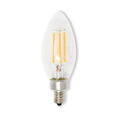 Dimmable Filament Candelabra LED 4W (40W equiv), 2700K